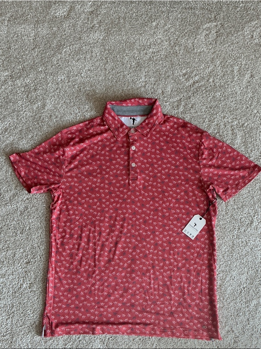 Men's AndersonOrd Red Printed Polo Shirt